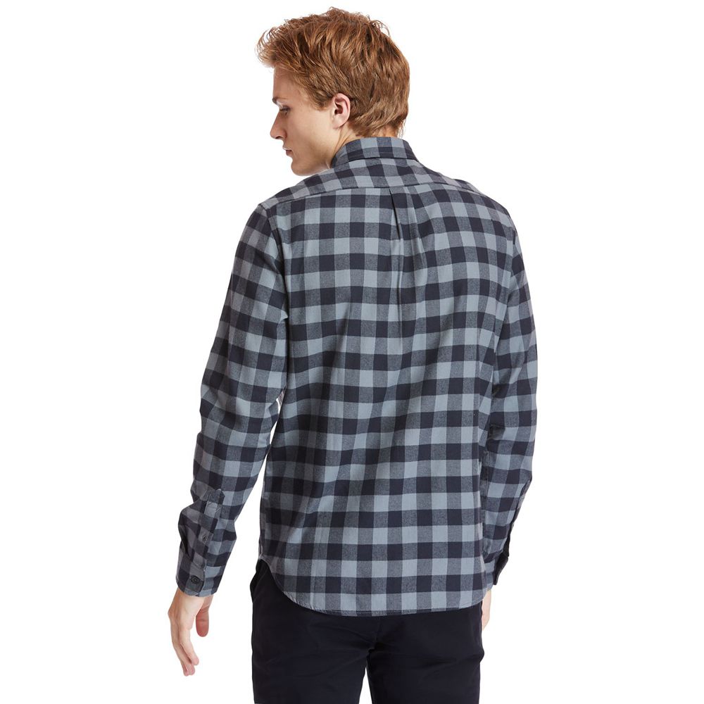 Camisa Masculino - Timberland Nashua River Long-Sleeve Flannel Check - UXSNT8795 - Cinzentas